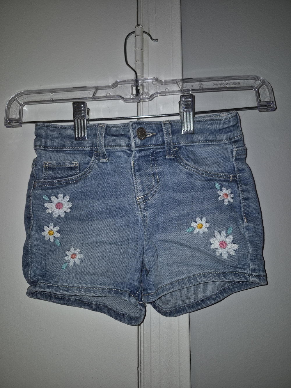 Jumping Beans Light Blue Denim Girls' Shorts with Daisy Embroidery 4T